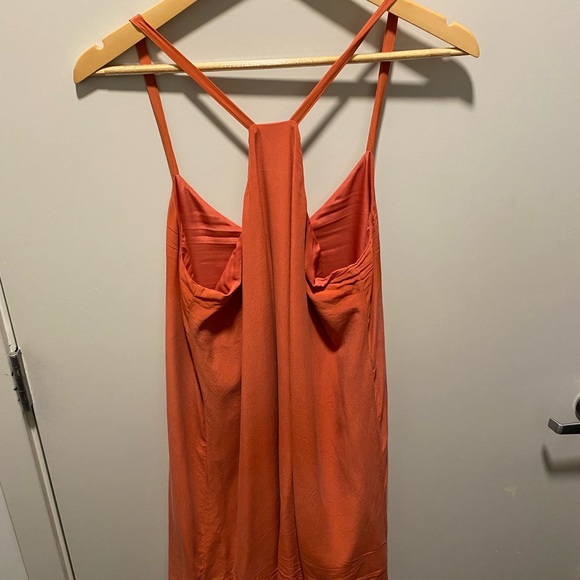 Joie Silk Racer Back Dress - Medium Orange - Picture 3 of 4